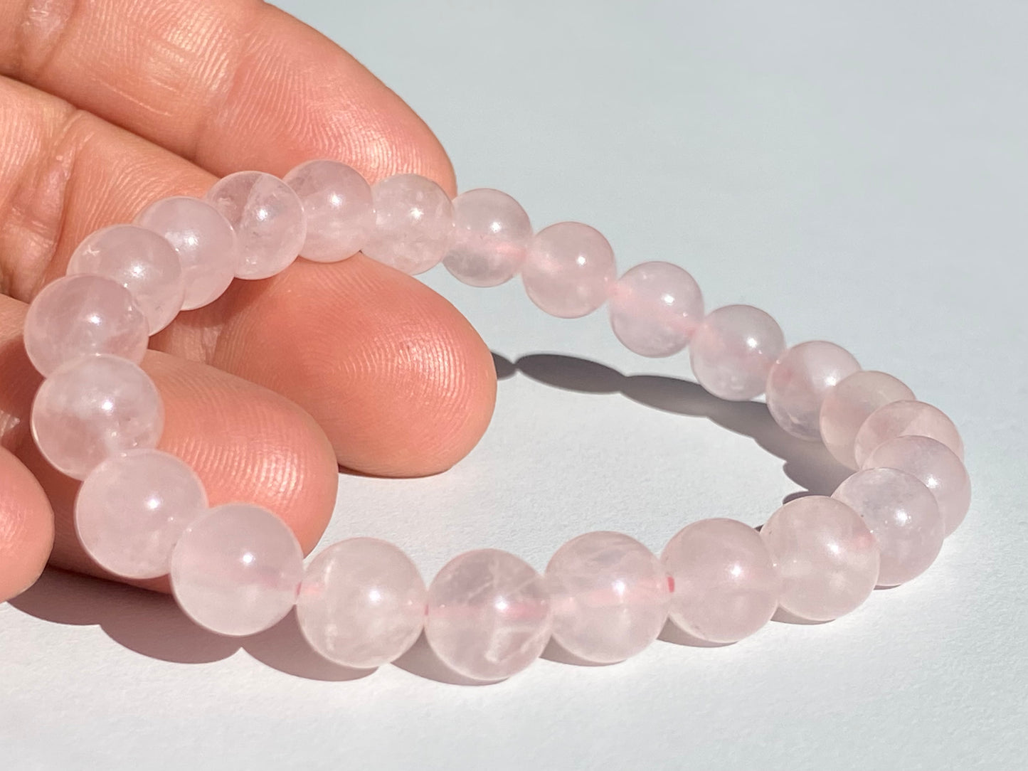 Pulsera de Cristal de Cuarzo Rosa